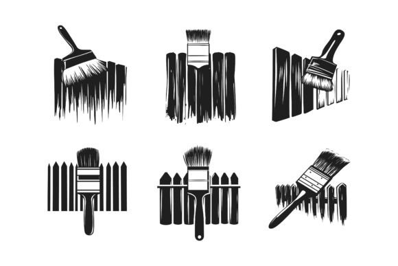 Line Drawing of Painting Brushes: A Versatile Creative Resource for Designers and Artists