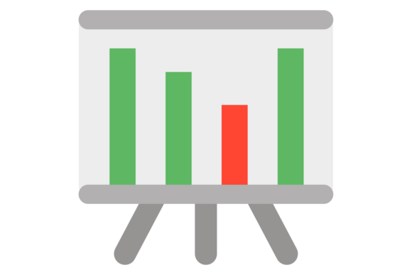 Presentation Screen Color Icon. Business