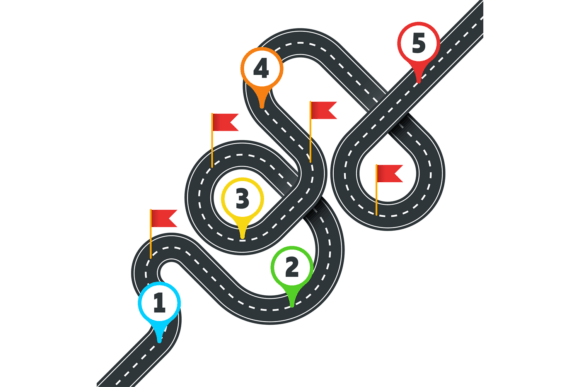 Route Infographic Template with Flag POI: Mapping Your Next Big Idea