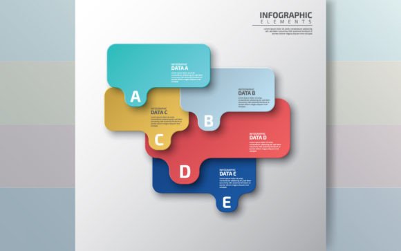Staircase of Abstract Squares 3D Infographic