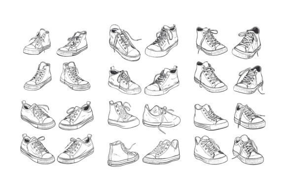 Type Men Shoes Handdrawn Collection – AI EPS for Creators