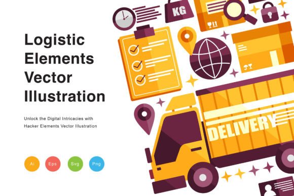 Visualizing Supply Chains: The Power of Logistic Elements Vector Illustration